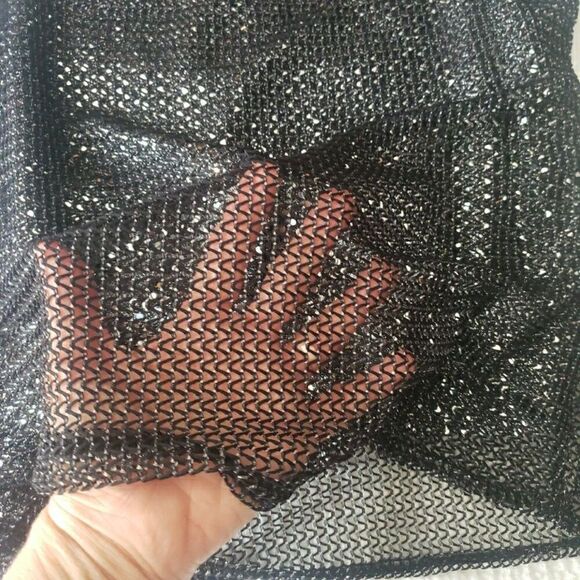 Studio Y Black Sequin Tank Top Y2K Fairy Grunge Whimsigoth Emo Punk Women Size L - Picture 8 of 11